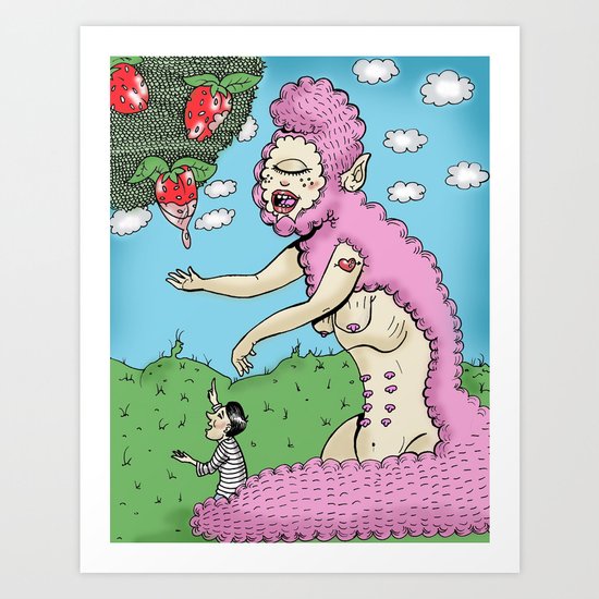 Strawberry Eater 2 Art Print