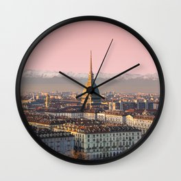 Turin, Italy Travel Illustration Wall Clock