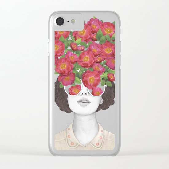 The optimist // rose tinted glasses Clear iPhone Case