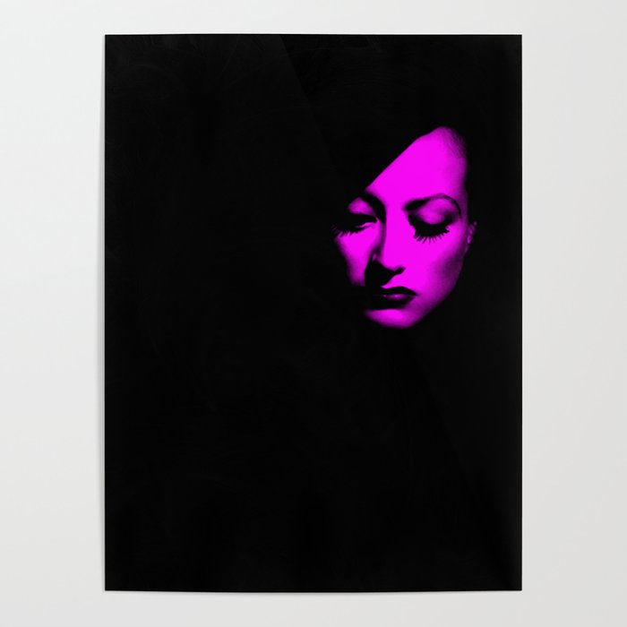 Joan Crawford Fuchsia Silhouette Poster