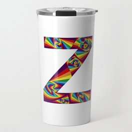  capital letter Z with rainbow colors and spiral effect Travel Mug