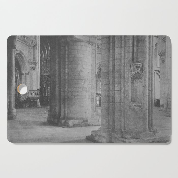 Nave and octagon of the Cathedral gothic church arcitecture black and white photograph / photography by Frederick H. Evans Cutting Board