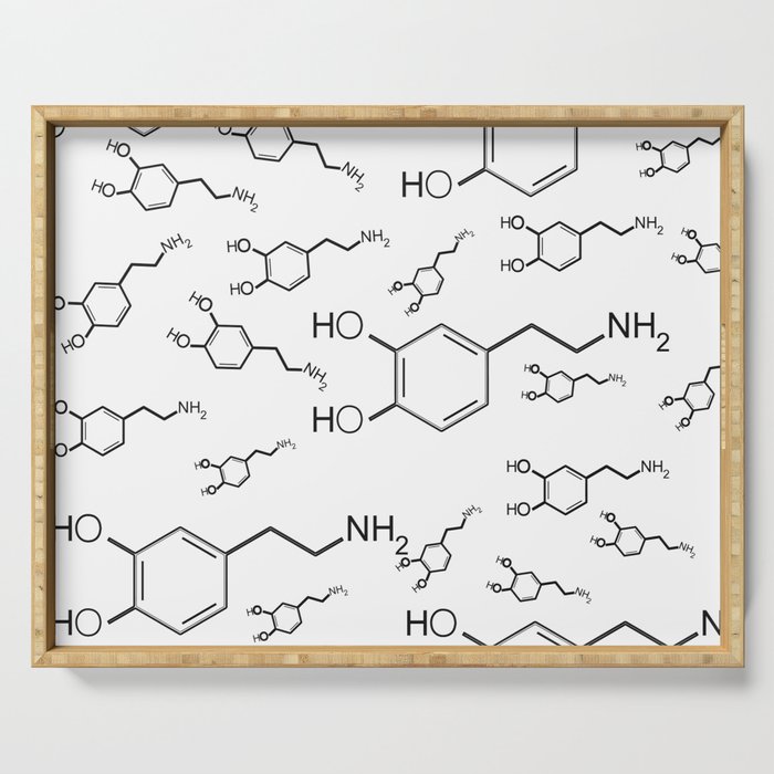 chemical structure for happiness Serving Tray