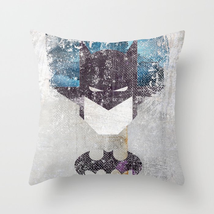 Bat grunge superhero Throw Pillow