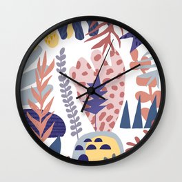 Plants Pattern Abstract Art Wall Clock