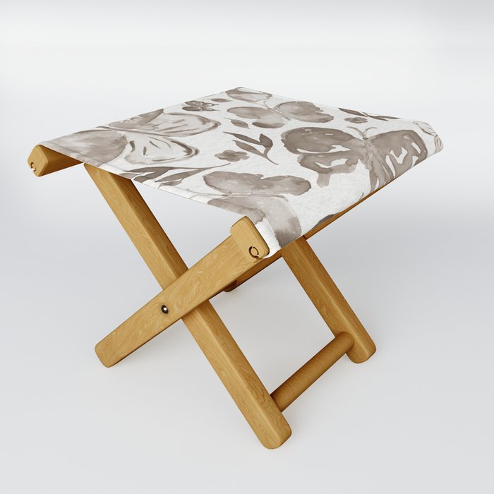 Watercolor Butterflies 3. monochrome sepia Folding Stool