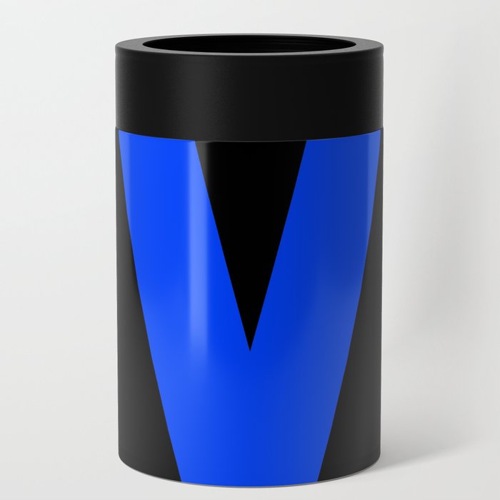 letter V (Blue & Black) Can Cooler