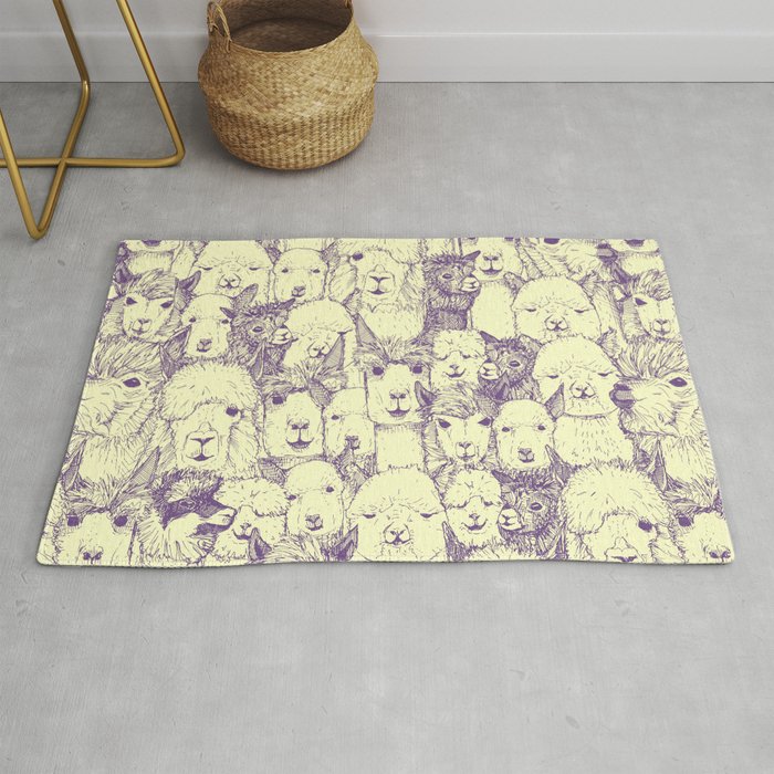 just alpacas purple cream Rug