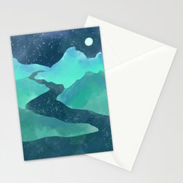 Nightscape Watercolour Stationery Cards