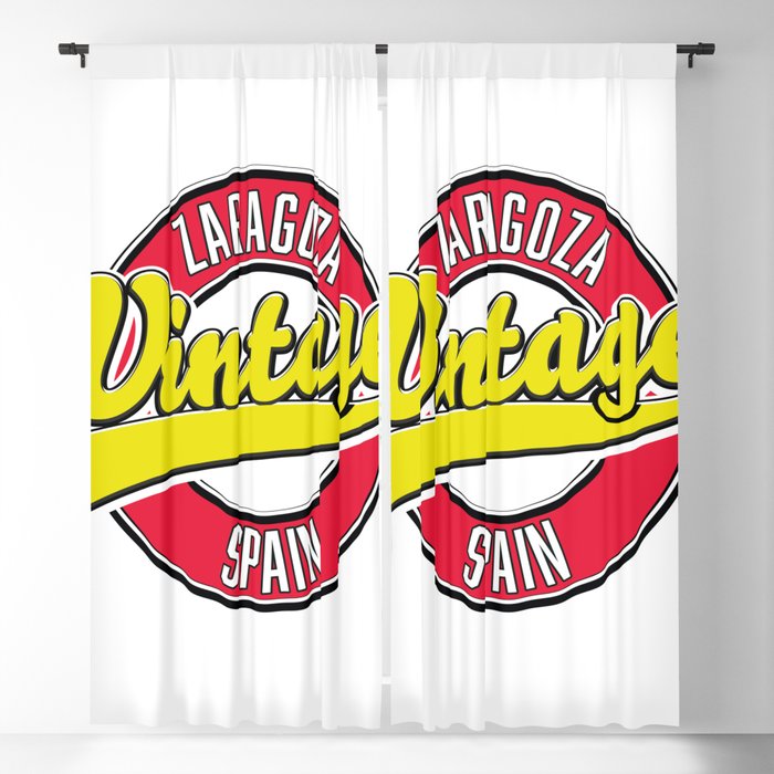 Zaragoza spain retro style logo. Blackout Curtain