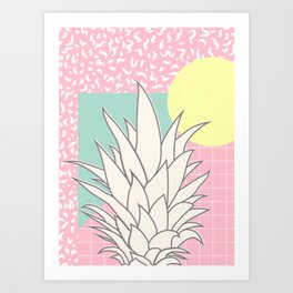 Memphis Pineapple Top Art Print