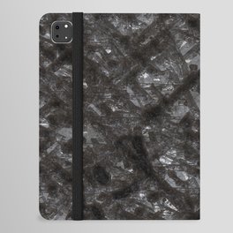 Grunge grey metal panel iPad Folio Case