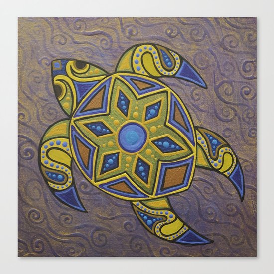 Purple Turtle Canvas Print