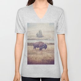 Snow Buffalo x Montana Landscape Photography V Neck T Shirt