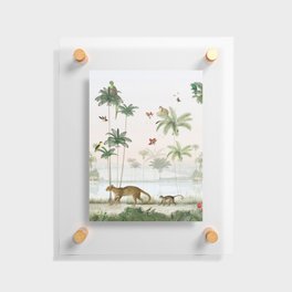 Tropical jungle palms and animals | Floating Acrylic Print