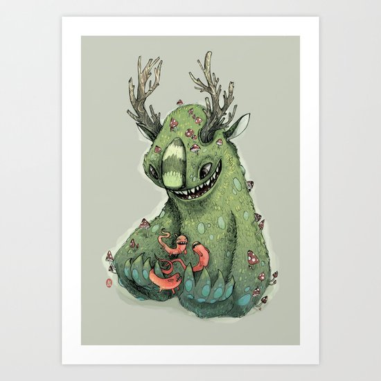 mushroom creature Art Print
