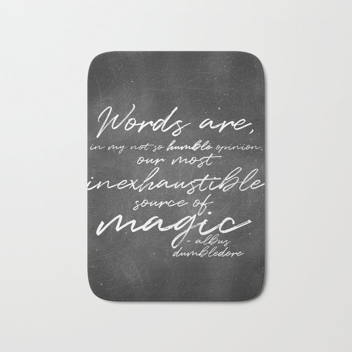 Words Are Magic (Dark) Bath Mat