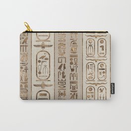 Egyptian hieroglyphs Pastel Gold Carry-All Pouch