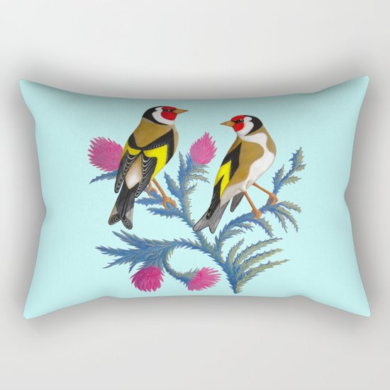 carduelis carduelis (euro goldfinch) Rectangular Pillow