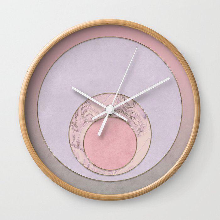 Soft Pastel Elegant Circles Wall Clock