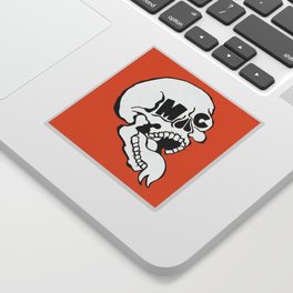 Orange ArtByMc Skull Sticker