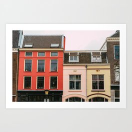 Colorful ''pink'' streets in Utrecht | the Netherlands | street fine art photography Art Print