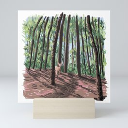 Deer in the Woods Mini Art Print