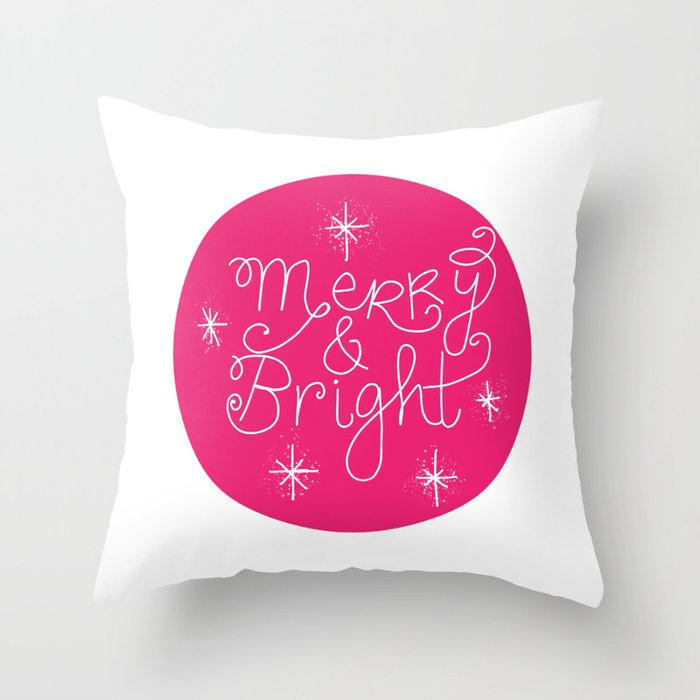 Merry and Bright  Throw Pillow