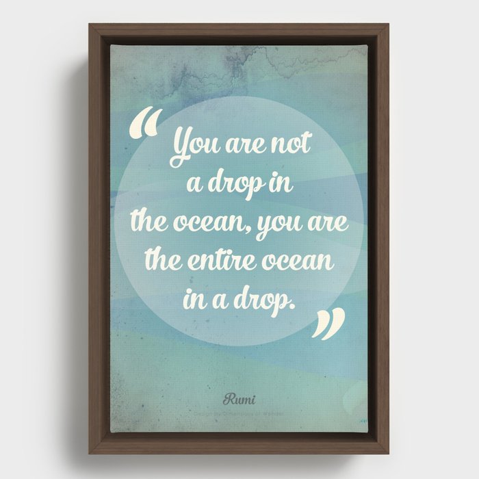 Rumi Ocean Drop Framed Canvas