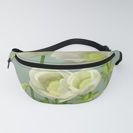 White Anemones Fanny Pack