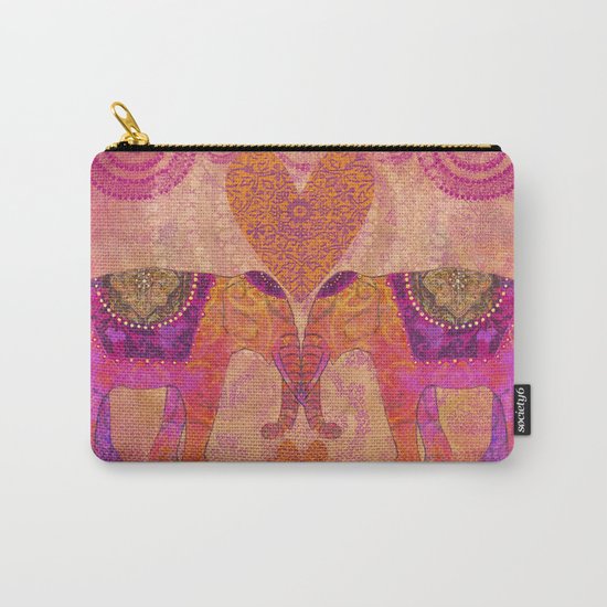 Elephants in Love with heart Carry-All Pouch