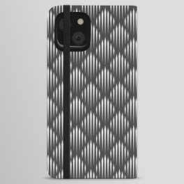 Dark Grey and White Abstract Pattern iPhone Wallet Case