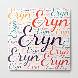 Eryn Metal Print | Horizontal America, Vidddie Publyshd, Woman Baby Girl, Birthday Popular, Female Eryn, Colors First Name, Wordcloud Positive, Graphicdesign 