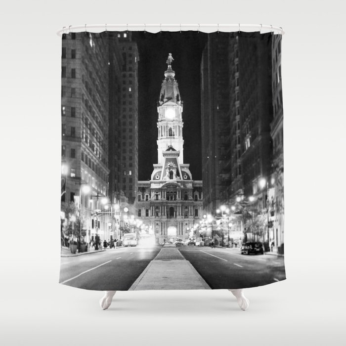 Philly by Night Shower Curtain
