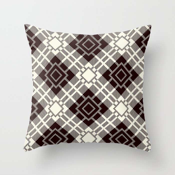Black and White Square Pattern Throw Pillow