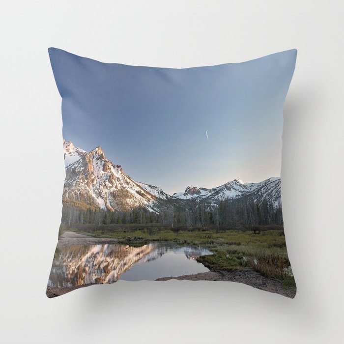 Reflections in Stanley, Idaho Throw Pillow