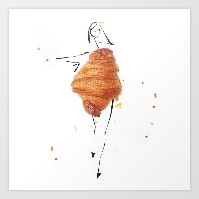Edible Ensembles: Croissant Art Print