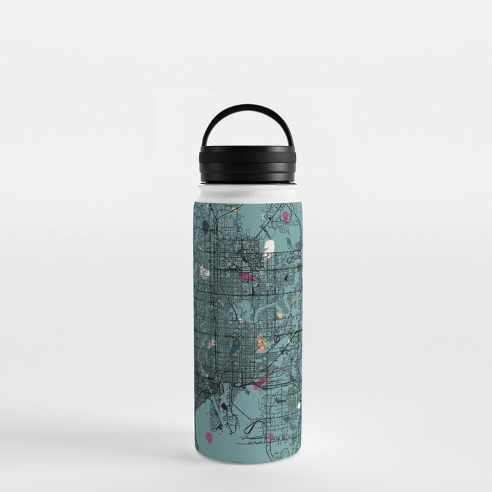 TAMPA - us city map in terrazzo style Water Bottle