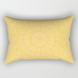 The Most Detailed Intricate Mandala (Mustard Yellow) Maze Zentangle Hand Drawn Popular Trending Rectangular Pillow