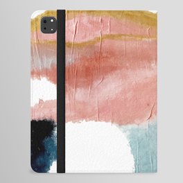 Exhale: a pretty, minimal, acrylic piece in pinks, blues, and gold iPad Folio Case