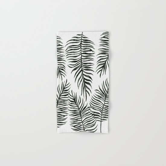 Black Fern Pattern Hand & Bath Towel