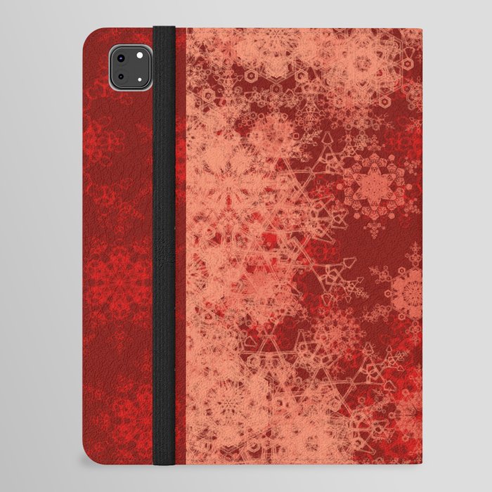 Abstract snowflakes on colorful background. 2d illustration. Christmas time decorative texture. iPad Folio Case