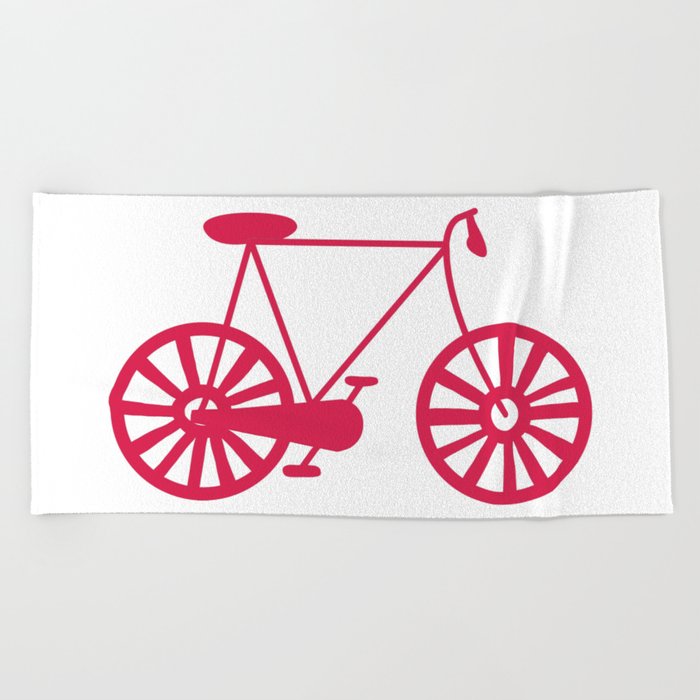 Pink Road Bike Lover Print Pattern Beach Towel