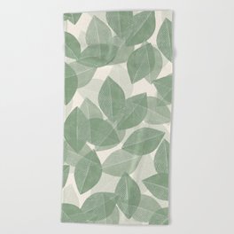 minimalistic leaves 2 Beach Towel