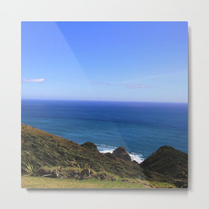 New Zealand Photography - Ocean Waves Hitting The New Zealand Coast Metal Print