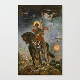 Winged saint on horseback - Gustave Moreau Canvas Print