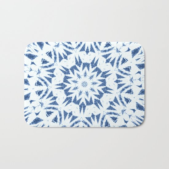 Snowflake Denim & White Bath Mat