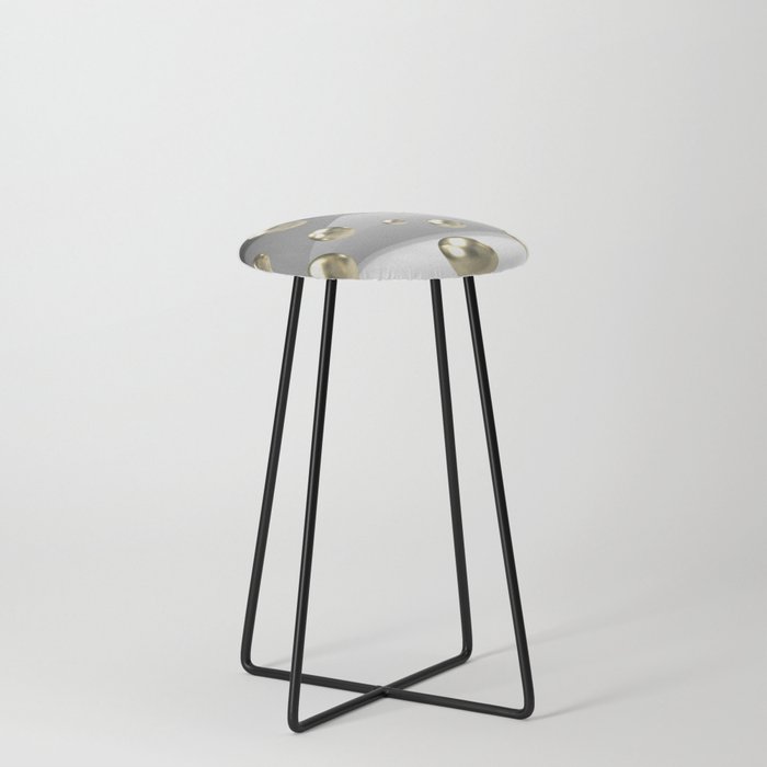 Abstract 3d balck and gold design Counter Stool