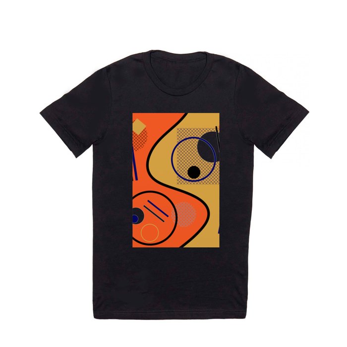 Opposing Sides - Abstract, orange and mustard, geometric, contrasting design T Shirt