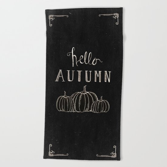 Hello Autumn Beach Towel